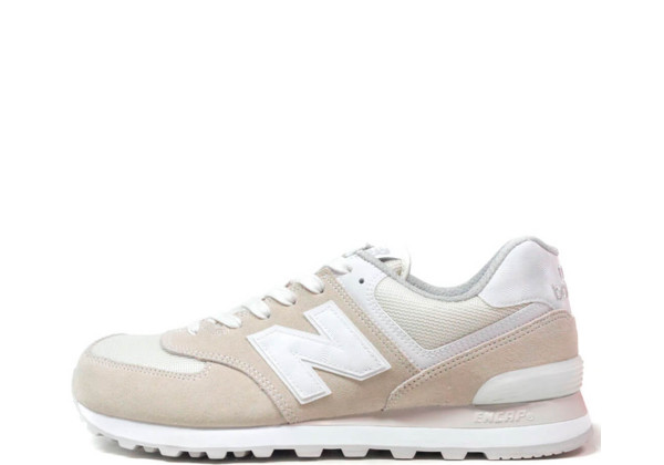 Кроссовки New Balance 574 женские бежевые с белым 