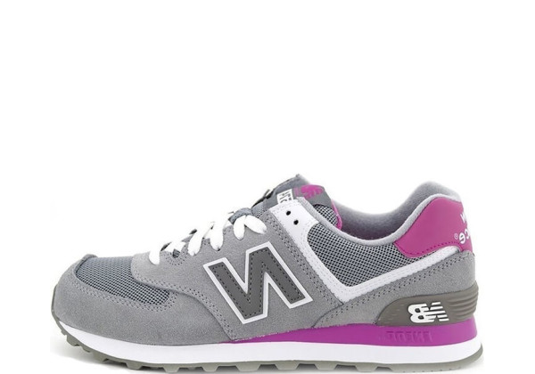 New Balance женские кроссовки 574 серые с розовым