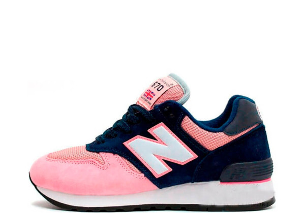 Кроссовки New Balance женские 670 темно синий с розовым