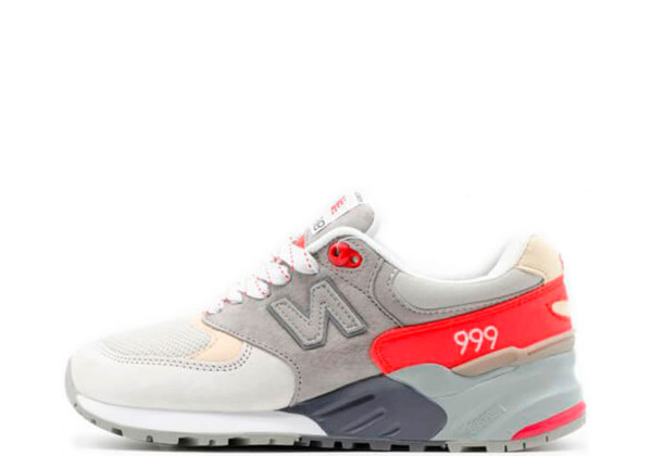 Кроссовки New Balance 999 белый с красно-серым