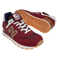 Кроссовки New Balance 574 бордовый с коричневым 