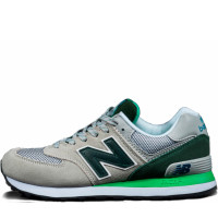 Кроссовки New Balance 574 серые с зеленым 