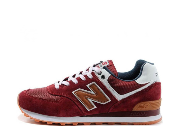 Кроссовки New Balance 574 бордовый с коричневым 