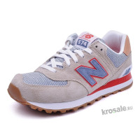 Кроссовки New Balance 574 женские бежевые с красным 