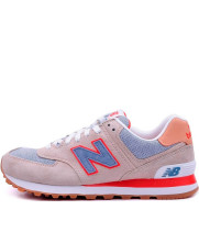 Кроссовки New Balance 574 женские бежевые с красным 