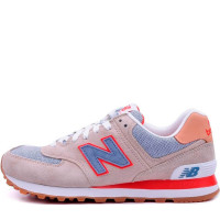 Кроссовки New Balance 574 женские бежевые с красным 