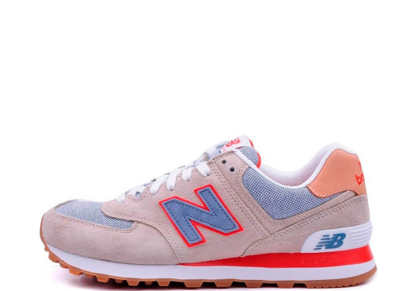 Кроссовки New Balance 574 женские бежевые с красным 